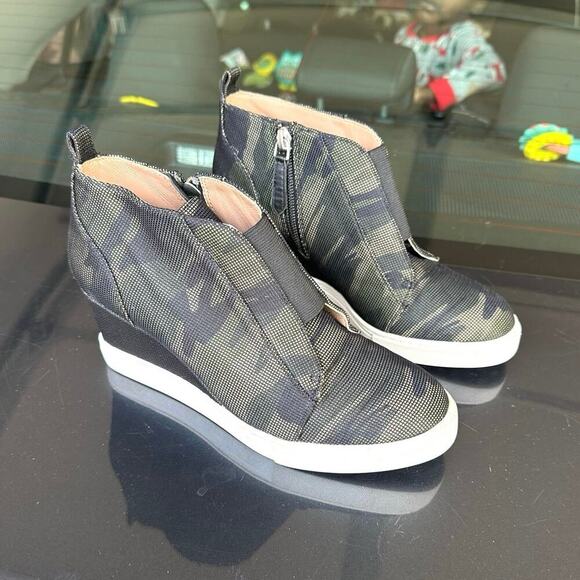 Linea Paolo Felicia Women’s Platform Wedge Sneaker Bootie Size 5M Green Camo - Picture 5 of 12
